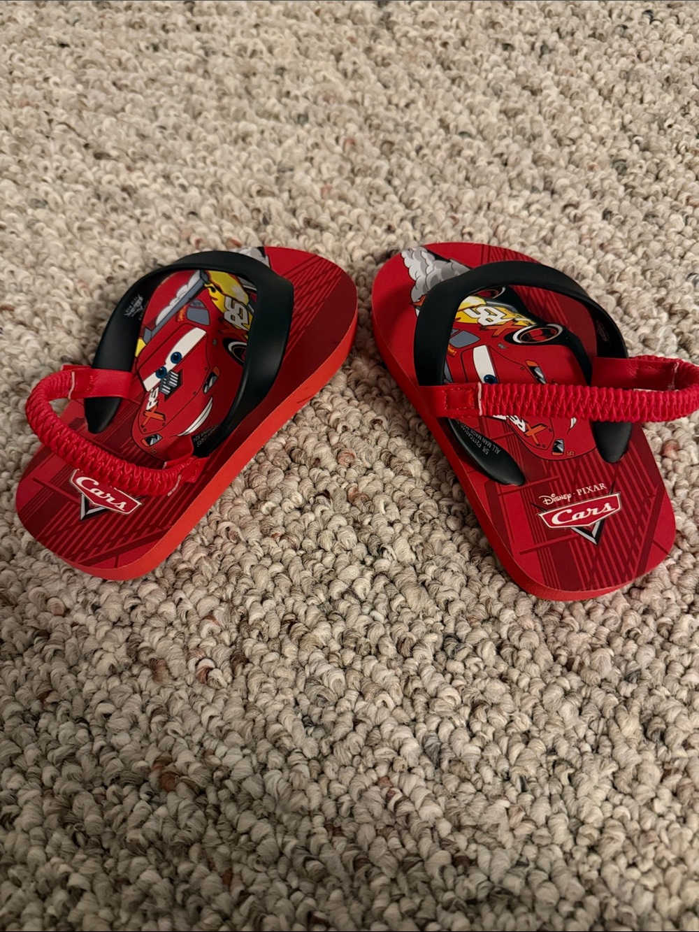 Cars Red Kids Flip Flop Sandals